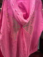 Butterfly cutout Hot Pink Terry Cloth cardigan