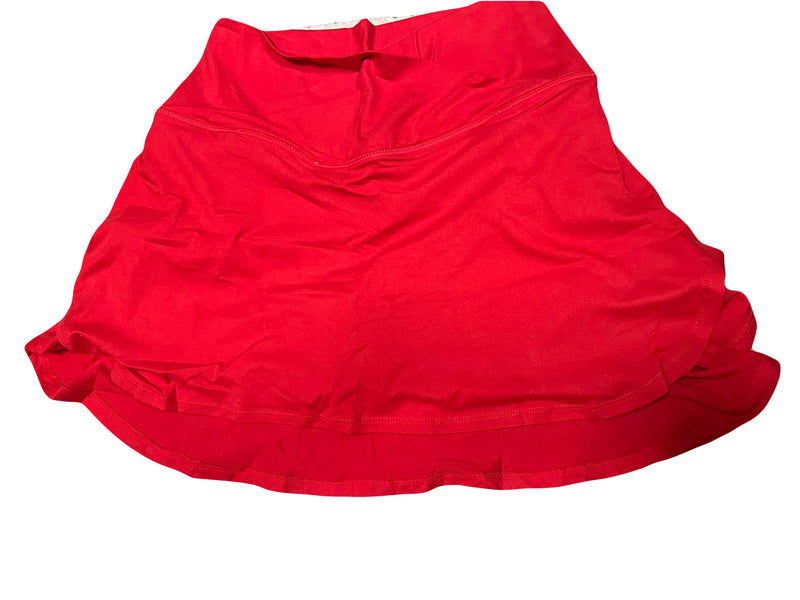 Soft V shaped high low skort Red