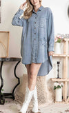 Soft Denim Star Duster shirt dress