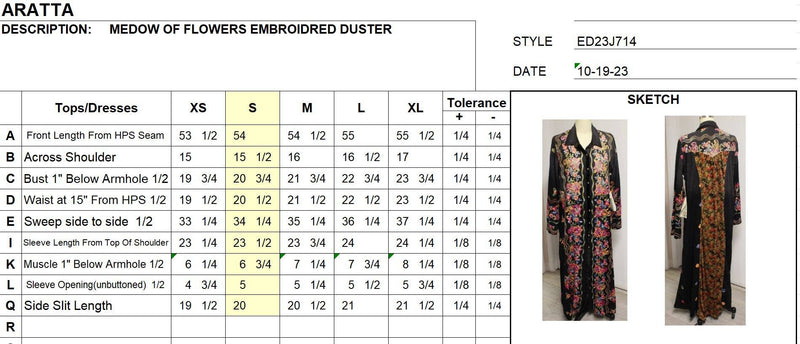 Meadow of Flowers Embroidered Duster Dress