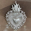 7" x 10.25" Flaming Sacred Heart, Milagro, Flaming Heart