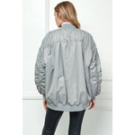 Oversize Bomber Jacket with side zippers and High/Low