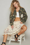 Love & Peace Camo twill collar jacket