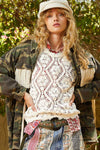 Love & Peace Camo twill collar jacket