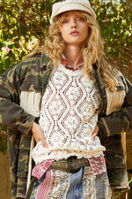 Love & Peace Camo twill collar jacket