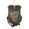 NASHVILLE MINERAL GRAPHIC TANK TOP: MINERAL VINTAGE BLUE / XL