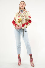 Aratta Carmen Embroidered Jacket: Ivory