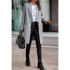 Solid Zipper Thick Knit Fit Suit Coat: GREY / M