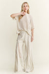 Mineral Washed Lace Flare Hippie boho Pants HP6566: Natural / S-M-L/ 2-2-2