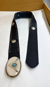 B422 Black leather belt