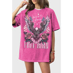 FREE BIRD AMERICA OVERSIZED MINERAL GRAPHIC TEE: Mineral Black / XL