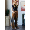 VINTAGE SUEDE VELVET PANTS: BROWN