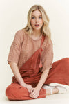 MineralWashed Lace summer blouse top HT6394 : Natural / S-M-L / 2-2-2