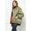 Oversize Bomber Jacket with side zippers and High/Low