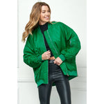 Oversize Bomber Jacket with side zippers and High/Low