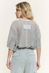 MineralWashed Lace summer blouse top HT6394 : Natural / S-M-L / 2-2-2