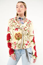 Aratta Carmen Embroidered Jacket: Ivory