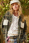 Love & Peace Camo twill collar jacket