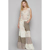 Round neck sleeveless crochet top: NATURAL / OS