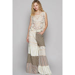Round neck sleeveless crochet top: NATURAL / OS