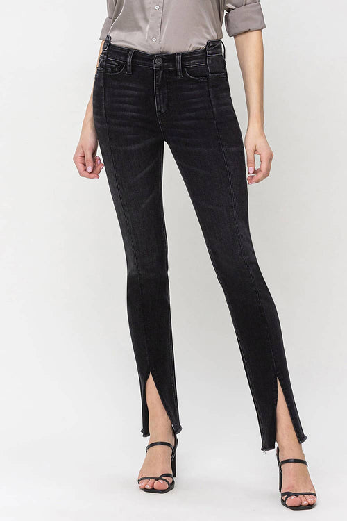 HIGH RISE STACKED WB SLIT HEM SLIM STRAIGHT JEANS F5226: RECTIFY / 30