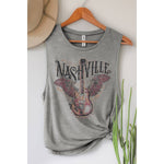 NASHVILLE MINERAL GRAPHIC TANK TOP: MINERAL VINTAGE BLUE / XL