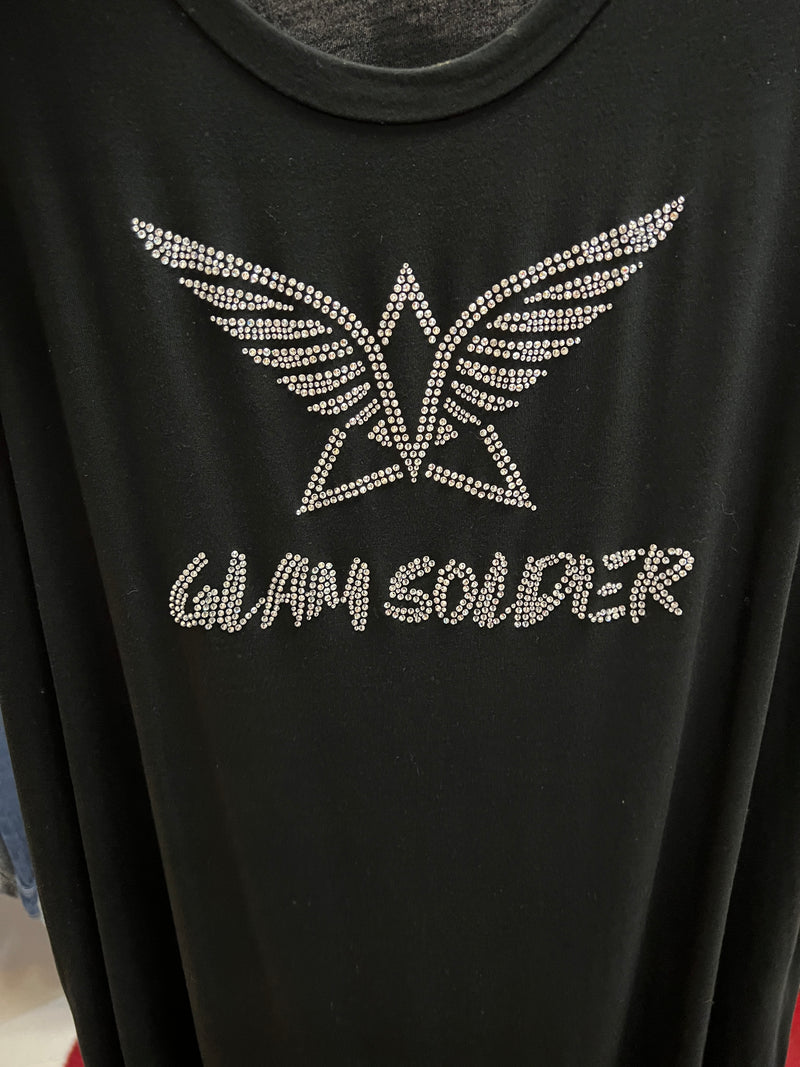 Black Glam Soldier Crystal TShirt