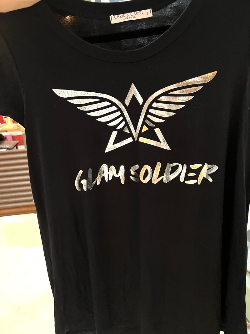 Glam Soldier Silver Foil Soft T Shirt